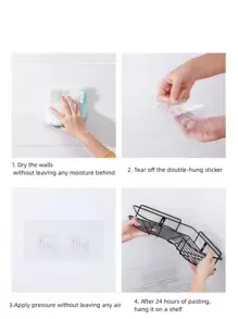 5入組/套塑料自粘掛鉤家用極簡主義自粘粘鉤 - 無色 - 查看 5