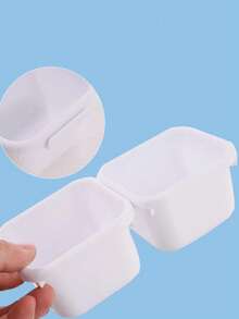 8pcs/set Plastic Makeup Storage Box, Minimalist White Storage Box For Home - White - View 3