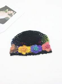 1 Phụ Nữ Hoa Trang Trí Rỗng Ra Boho Móc Mũ - màu đen - Xem 4