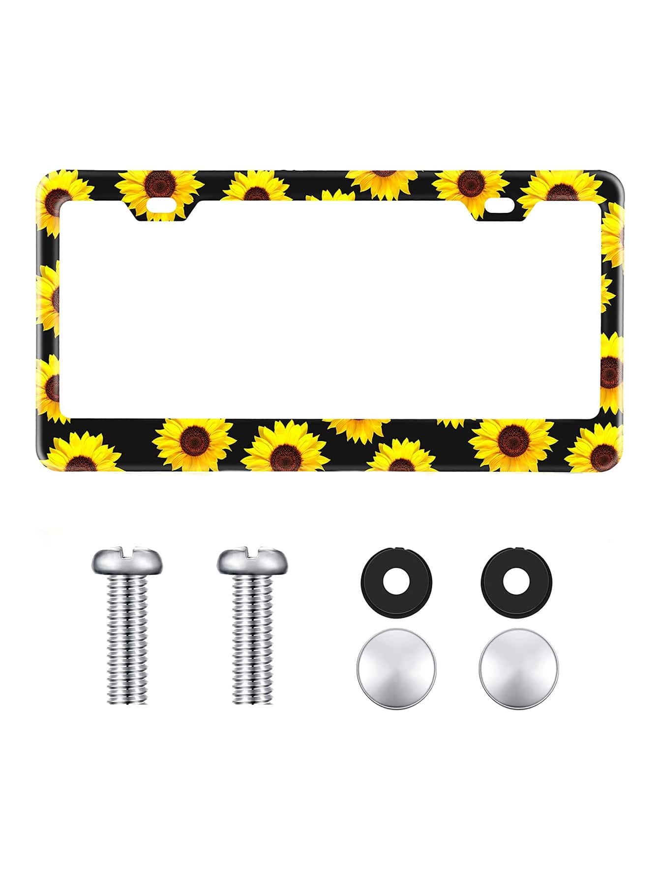 1入組向日葵圖案汽車牌照架 - 彩色 - 查看 1