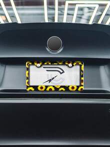 1入組向日葵圖案汽車牌照架 - 彩色 - 查看 2