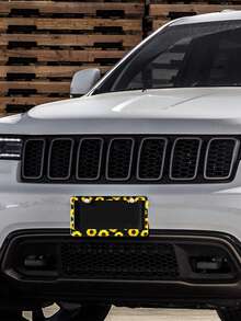 1入組向日葵圖案汽車牌照架 - 彩色 - 查看 3