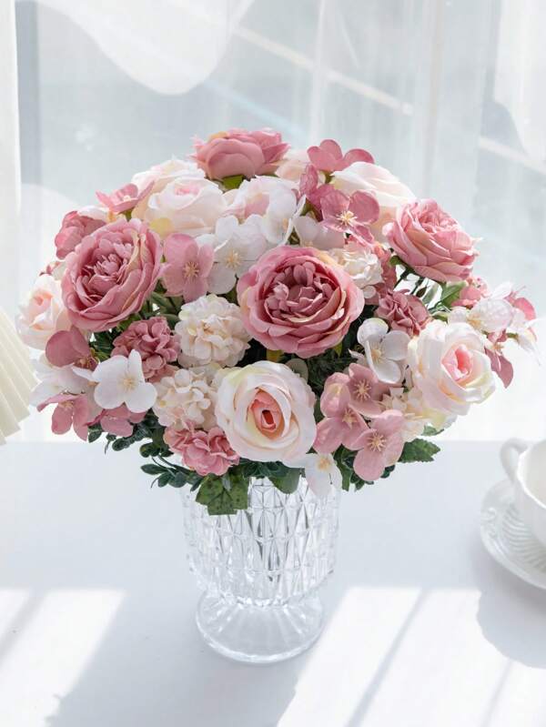 1PC/3PCS Artificial Peonies, Rose Bouquets, Flowers Buds, Hydrangea Bouquet Valentine's Day Embroidered Balls, Miscellaneous Flowers, Birthday Parties, Gatherings, Wedding Flower Baskets, Bride Holding Flowers, Home Decor, Dining Room, Bedroom, Windowsill, Vase Decorations, Valentine's Day New Year Decorations, Outdoor Gardens, Start Of School Season, Valentine Day, Gift Gifts Graduation