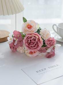 1PC/3PCS Artificial Peonies, Rose Bouquets, Flowers Buds, Hydrangea Bouquet Valentine's Day Embroidered Balls, Miscellaneous Flowers, Birthday Parties, Gatherings, Wedding Flower Baskets, Bride Holding Flowers, Home Decor, Dining Room, Bedroom, Windowsill, Vase Decorations, Valentine's Day New Year Decorations, Outdoor Gardens, Start Of School Season, Valentine Day, Gift Gifts Graduation