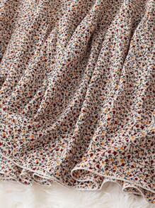 EMERY ROSE Camiseta lisa + Falda con volantes con estampado floral ditsy, para el verano - Multicolor - Ver 5