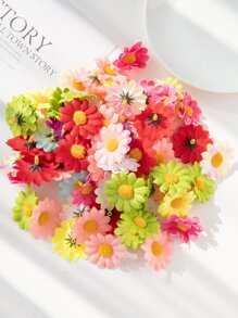 20/60 件人造雏菊、太阳花、DIY 花环材料、生日派对装饰、婚礼花篮、新娘手捧花、家居装饰、餐厅、卧室、窗台装饰、花瓶装饰、情人节礼物、新年装饰、户外花园、开学季