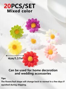 20/60 件人造雏菊、太阳花、DIY 花环材料、生日派对装饰、婚礼花篮、新娘手捧花、家居装饰、餐厅、卧室、窗台装饰、花瓶装饰、情人节礼物、新年装饰、户外花园、开学季