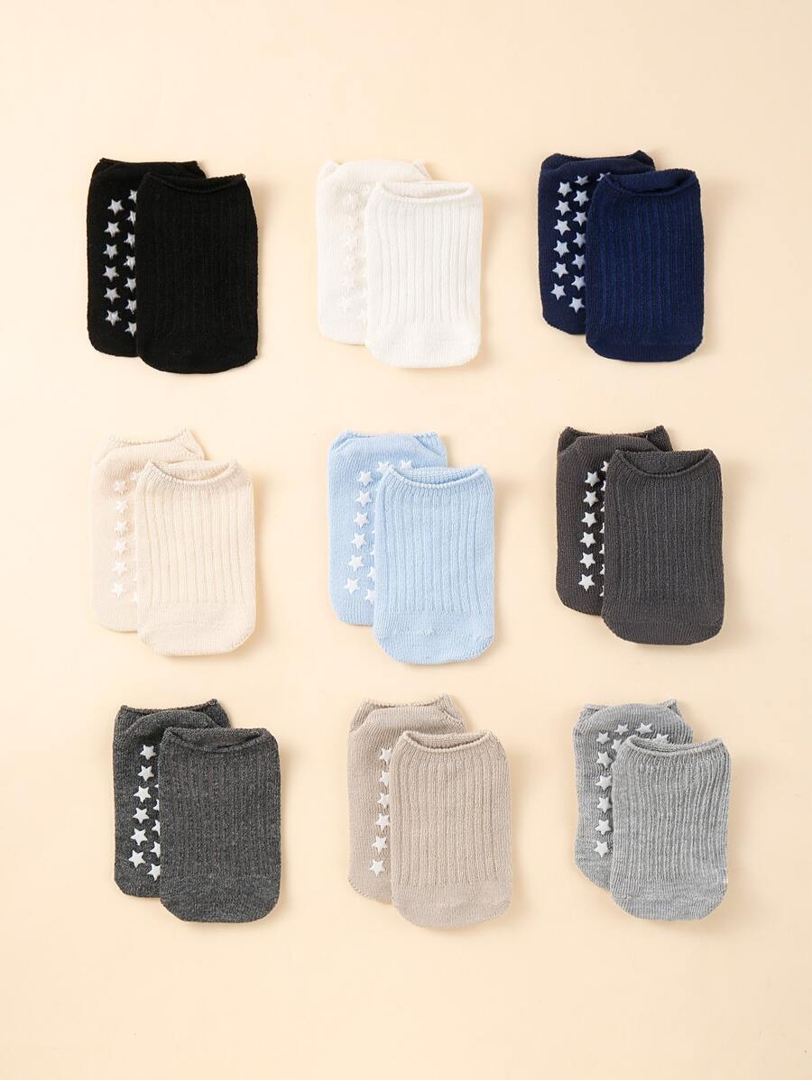 9雙嬰兒星星圖案防滑襪子