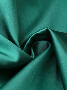 SHEIN LUNE Đầm Plus Size Thắt nút Trọn gói màu trơn Thanh lịch - Màu xanh lá cây đậm - Xem 3