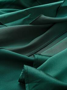 SHEIN LUNE Đầm Plus Size Thắt nút Trọn gói màu trơn Thanh lịch - Màu xanh lá cây đậm - Xem 4