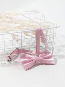 Hombres 1 pieza unicolor moda corbata de lazo para banquete - Rosa - Ver 4