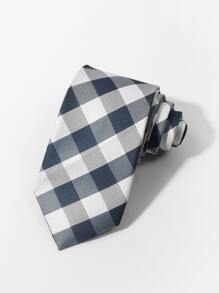 1入組男士格紋圖案商業系帶辦公 - 彩色 - 查看 1