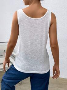 SHEIN Unity 素色背心上衣 - 白色 - 查看 2