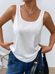 SHEIN Unity 素色背心上衣 - 白色 - 查看 8