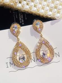 Rhinestone Water Drop Earrings