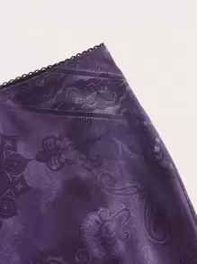 ROMWE PUNK 印花木耳邊網紗半身裙