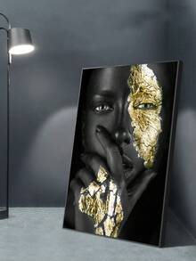 1入組人物圖形無框繪畫創意化學纖維牆壁藝術繪畫適用於家居牆壁裝飾