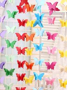 1pc Random Butterfly Shaped Paper Garland For Birthday Party Decoration, Balloon Tassel Pendant Party Ornament - Multicolor - View 5