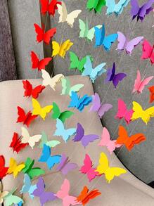1pc Random Butterfly Shaped Paper Garland For Birthday Party Decoration, Balloon Tassel Pendant Party Ornament - Multicolor - View 8