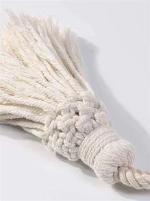 1 Máy Tính Hai Dây Màn Thắt Lưng, Cottagecore Vải Tua Rua Trang Trí Màn Dây Buộc Cho Gia Đình - Màu be - Xem 4