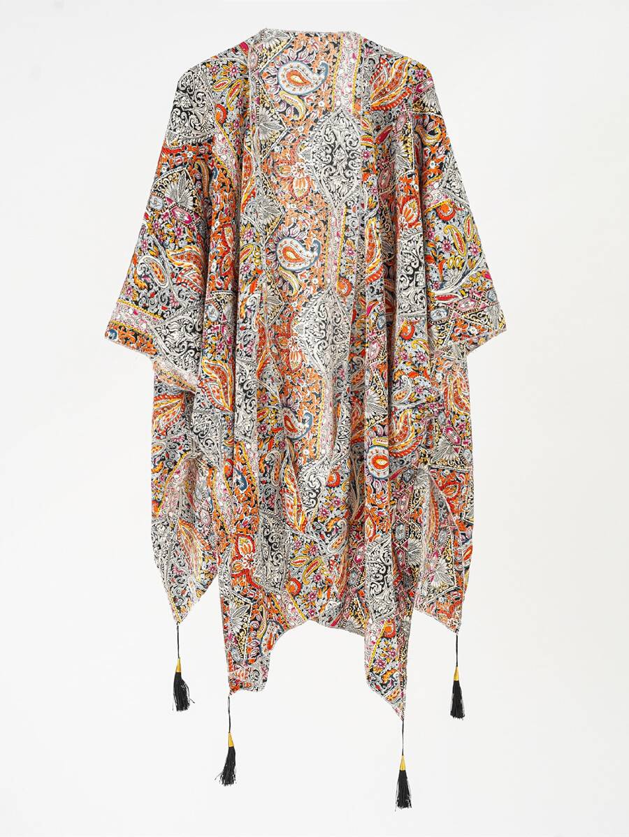 1 Nữ Họa Tiết Paisley In Tua Rua Trang Trí Chống Nắng Boho Khăn Choàng Cho Tiệc Bãi Biển - Nhiều màu - Xem 1