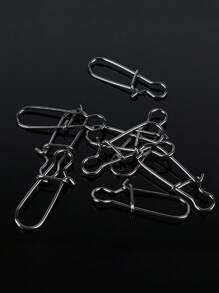 GOTURE 100pcs Stainless Steel Lock Snap Swivel Fishing Connector - Silver - View 2
