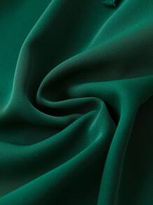 SHEIN LUNE 大碼雙色腰帶襯衫連衣裙 - 墨綠色 - 查看 4