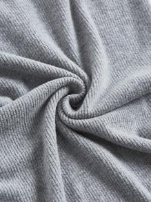 SHEIN EZwear Solid Ribbed Knit Bodycon Dress - Light Grey - View 4