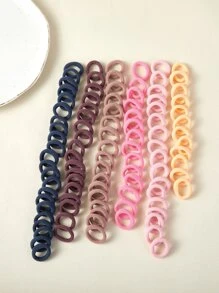 100入組彩虹毛巾繩髮帶，隨機顏色，休閒款