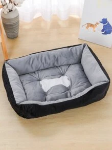 1入組骨裝飾寵物床適用於狗狗和貓適用於睡眠 - 黑色 - 查看 1