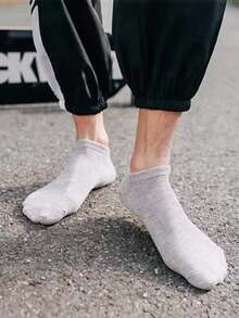Hombres 4 pares Calcetines invisibles unicolor casual para diariamente - Multicolor - Ver 4