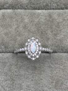 1 Máy Tính Quyến Rũ Đính Đá Cubic Zirconia Trang Trí Bạc Cưới Ban Nhạc Cho Nữ Trang Trí Hàng Ngày - Bạc - Xem 4