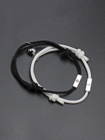 Fashionable and Popular Men Bell Charm Moon & Sun Detail Bracelet for Jewelry Gift and for a Stylish Look