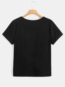 SHEIN LUNE 大碼椰子樹圖案T恤和短褲 - 彩色 - 查看 8