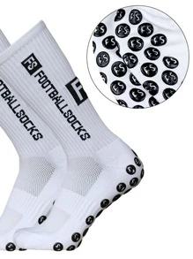 运动户外男士字母图案防滑足球袜
