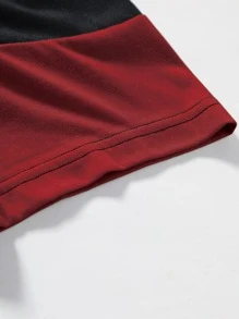 Manfinity Homme Men Letter Graphic Two Tone Tee & Drawstring Waist Shorts - Multicolor - View 3