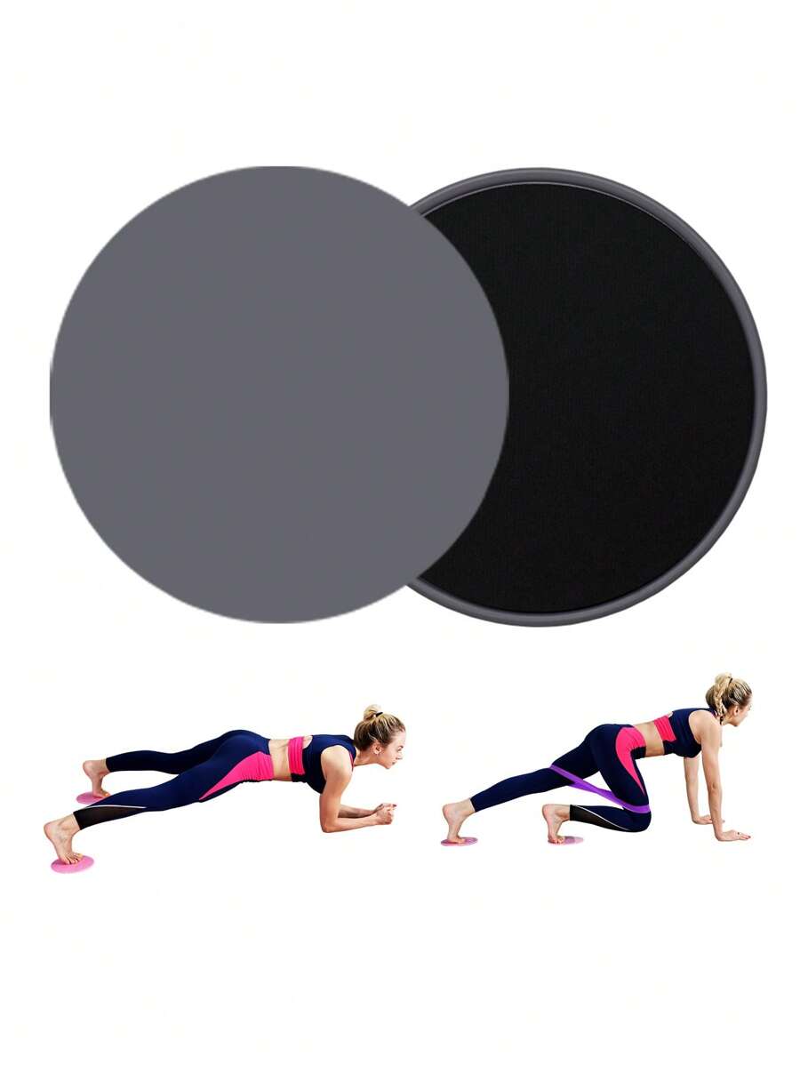 Gliding Discs (2pcs) Core Training Fitness Sliding Discs Exercise Sliders - Grey - View 1