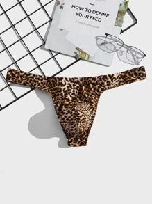 Men Leopard Print Thong Sexy Underwear - Multicolor - View 1