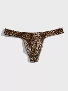 Men Leopard Print Thong Sexy Underwear - Multicolor - View 2