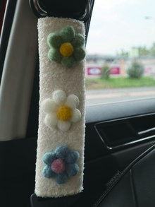 2入組花朵裝飾汽車安全帶套 - 彩色 - 查看 5