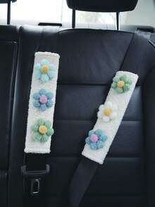 2入組花朵裝飾汽車安全帶套 - 彩色 - 查看 7