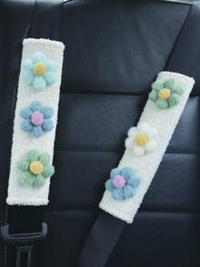 2入組花朵裝飾汽車安全帶套 - 彩色 - 查看 8
