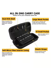 Bolsa de almacenaje PU compatible con Nintendo Switch - Negro - Ver 5