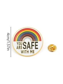 1入組鋅合金徽章創意LGBT標語和彩虹圖案家居徽章 - 彩色 - 查看 3