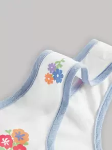 SHEIN MOD 印花前繫帶背心上衣 - 彩色 - 查看 4