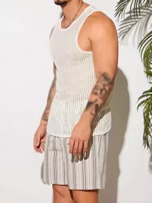 Manfinity RebelGame Hombres Top tank unicolor - Beis - Ver 4