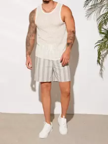 Manfinity RebelGame Hombres Top tank unicolor - Beis - Ver 5