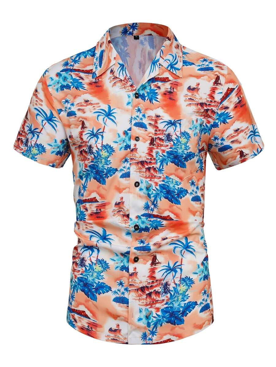 NITAGUT Áo sơ mi Nam Nút phía trước Nhiệt đới Boho - Nhiều màu - Xem 1