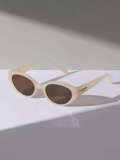 DAZY 1pc/2pcs/3pcs/5pcs Unisex Round Frame Oval Cat Eye Minimalist Style Decorative Fashion Glasses, Suitable For Everyday Wear For Summer Beach Vacation,Outdoor,Travel