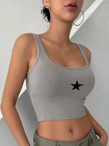 DAZY Áo khoác và áo lót dành cho xe tăng nữ Hình học Giải trí - Màu Xám nhạt - Xem 1